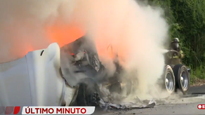 Incendio de cabezal en la vía Centenario