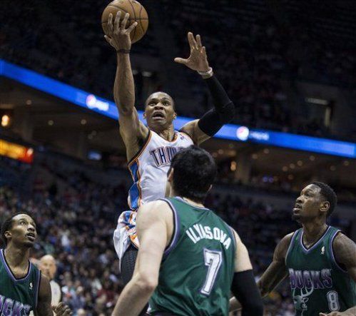 Durant y Westbrook lideran al Thunder ante Bucks