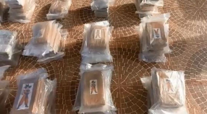 En total se decomisaron 102 paquetes rectangulares.