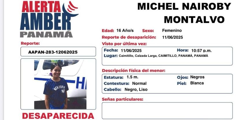 Alerta Amber por Michel Nairoby Montalvo de 16 años