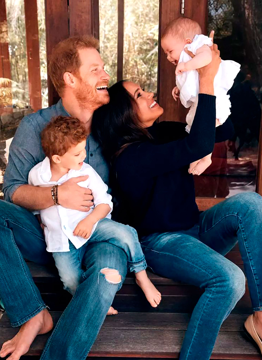 Meghan Markle, el príncipe Harry y sus hijos. 