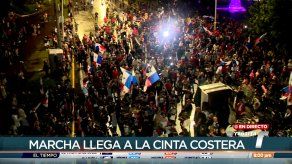 Marcha contra la minería en Panamá terminó en Cinta Costera con el canto del Himno Nacional