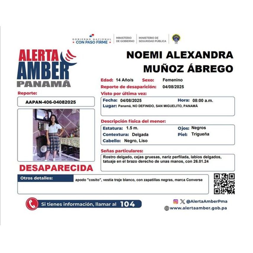 Alerta Amber por desaparición.