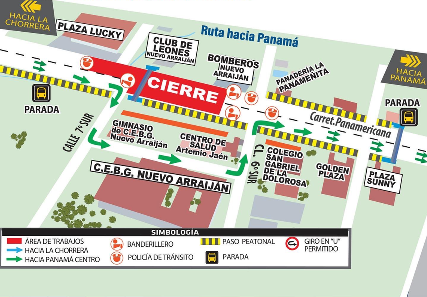 Rutas establecidas por desmontaje de puente peatonal en Nuevo Arraiján.