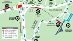 Vistas de los desvíos por cierre en la Avenida Domingo Díaz.