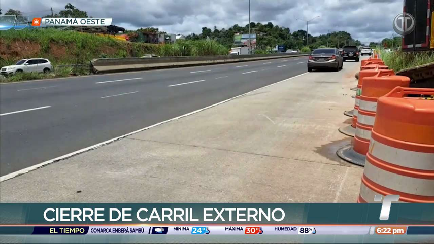 El MOP anunció el cierre temporal de un carril en la autopista Arraiján - La Chorrera.