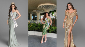 En la foto, las concursantes de Filipinas, Panamá y Colombia en el Miss Universo 2025.&nbsp;