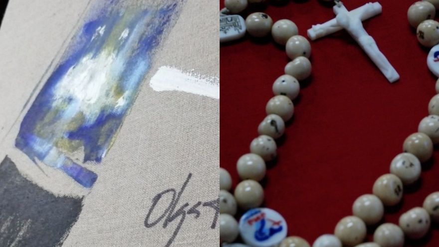 Panamá regala al papa Francisco un rosario hecho de tagua y pintura de Olga Sinclair