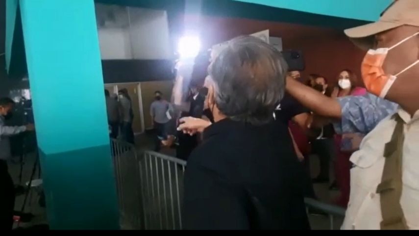 Incidente entre el expresidente Ricardo Martinelli y el exdiputado José Luis Popi Varela en las instalaciones del SPA.