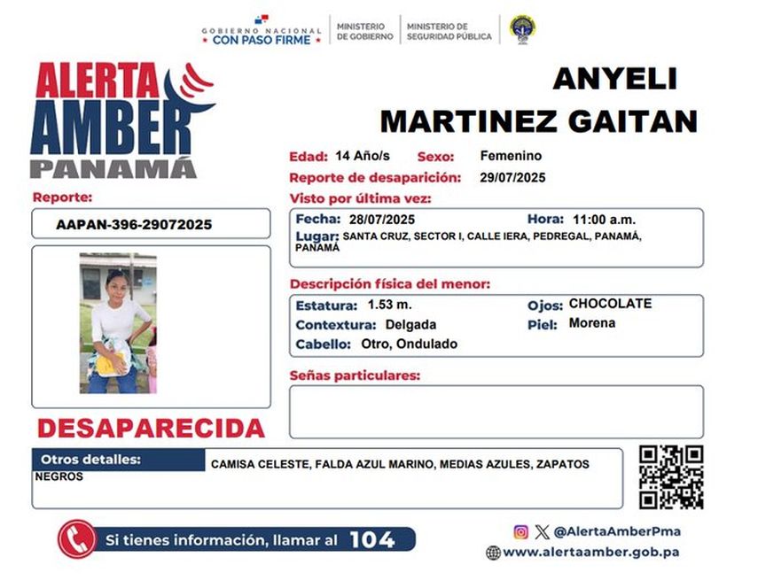 Activan Alerta Amber por desaparición de menor.
