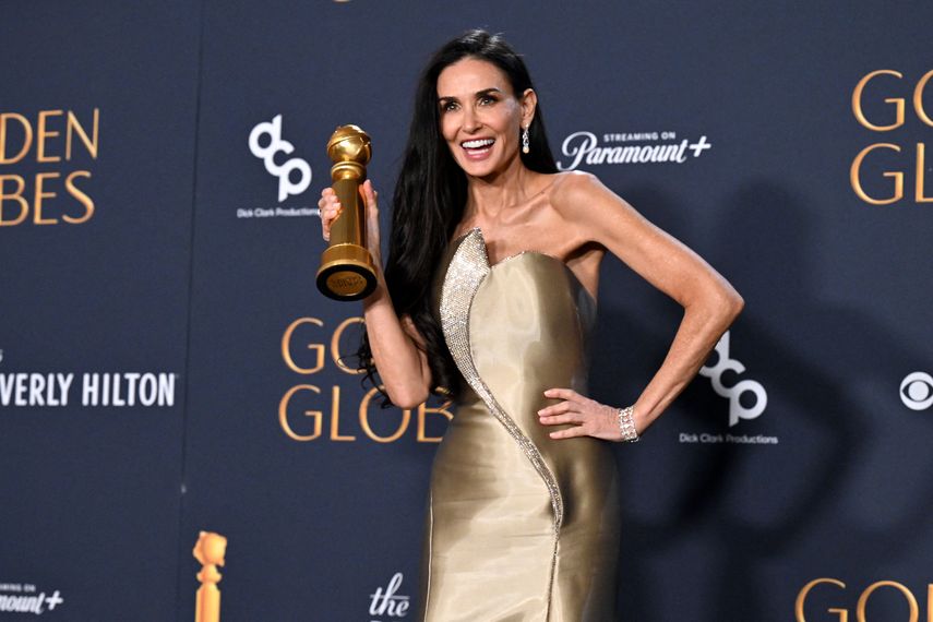 Golden Globes 2025: Demi Moore triunfa con su primera estatuilla como mejor actriz