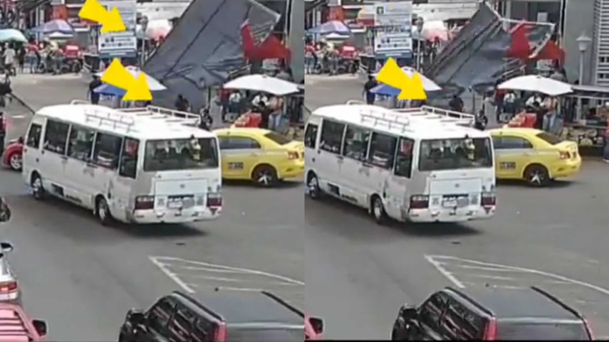 Cámara graba cuando una valla publicitaria le cae a una joven en La Chorrera