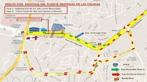 Cierre en Vía Tocumen la madrugada del martes por montaje de puente peatonal