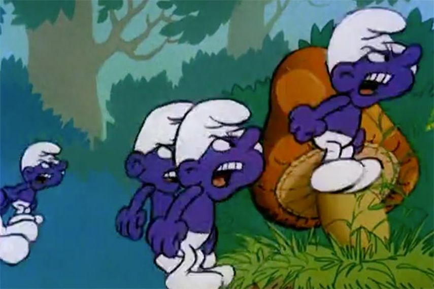 Caricatura Los Pitufos. Caricatura Los Pitufos.