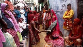 Fiesta hindú Holi Lathmar