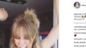 Edurne celebra la victoria de España... y la buena actuación de David de Gea