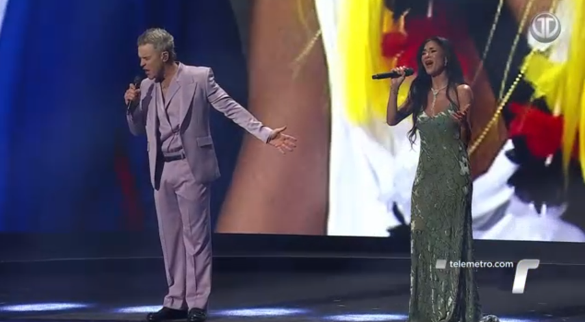 Presentación estelar de Robbie Williams junto a Nicole Scherzinger. Presentación estelar de Robbie Williams junto a Nicole Scherzinger.