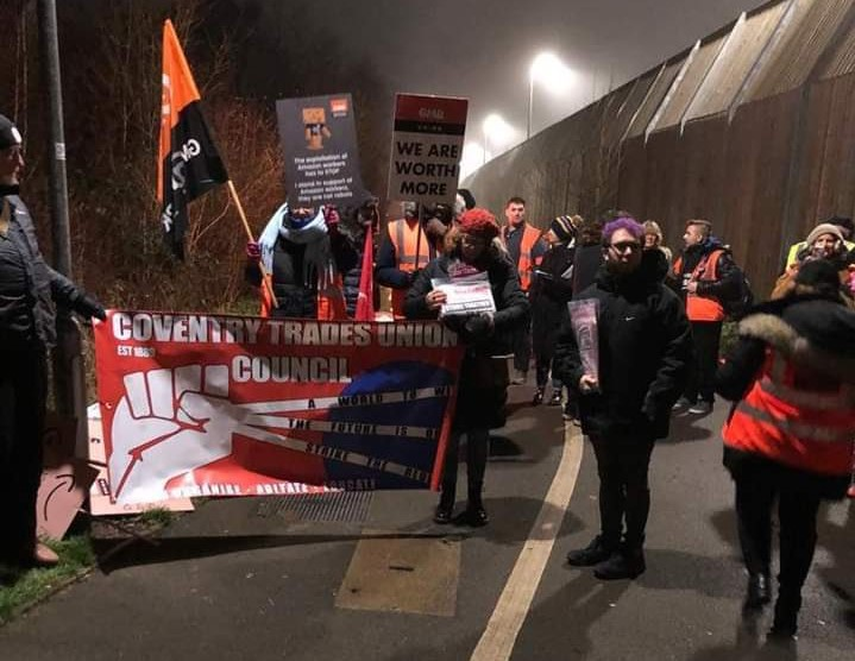 Huelga de los empleos de Amazon en Reino Unido.