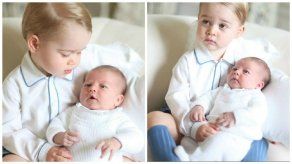 Primeras fotos de la princesa Charlotte en brazos de su hermano George
