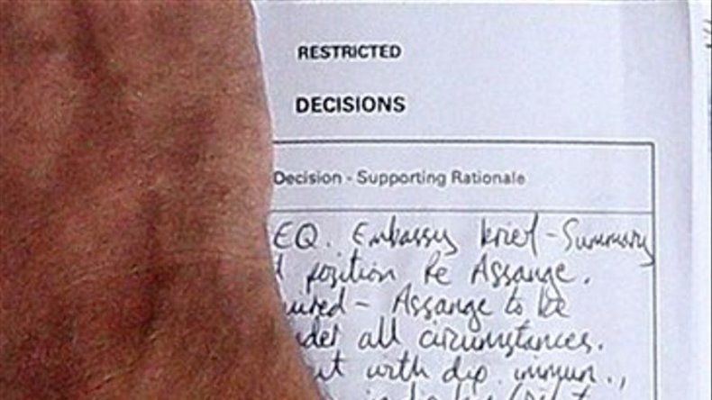 Documento revela plan de policía británica contra Assange