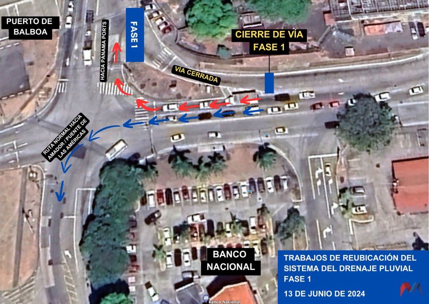 Por trabajos del Cuarto Puente sobre el Canal