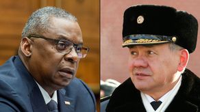 El secretario de Defensa de los Estados Unidos, Lloyd Austin, y el ministro de Defensa ruso, Sergei Shoigu.