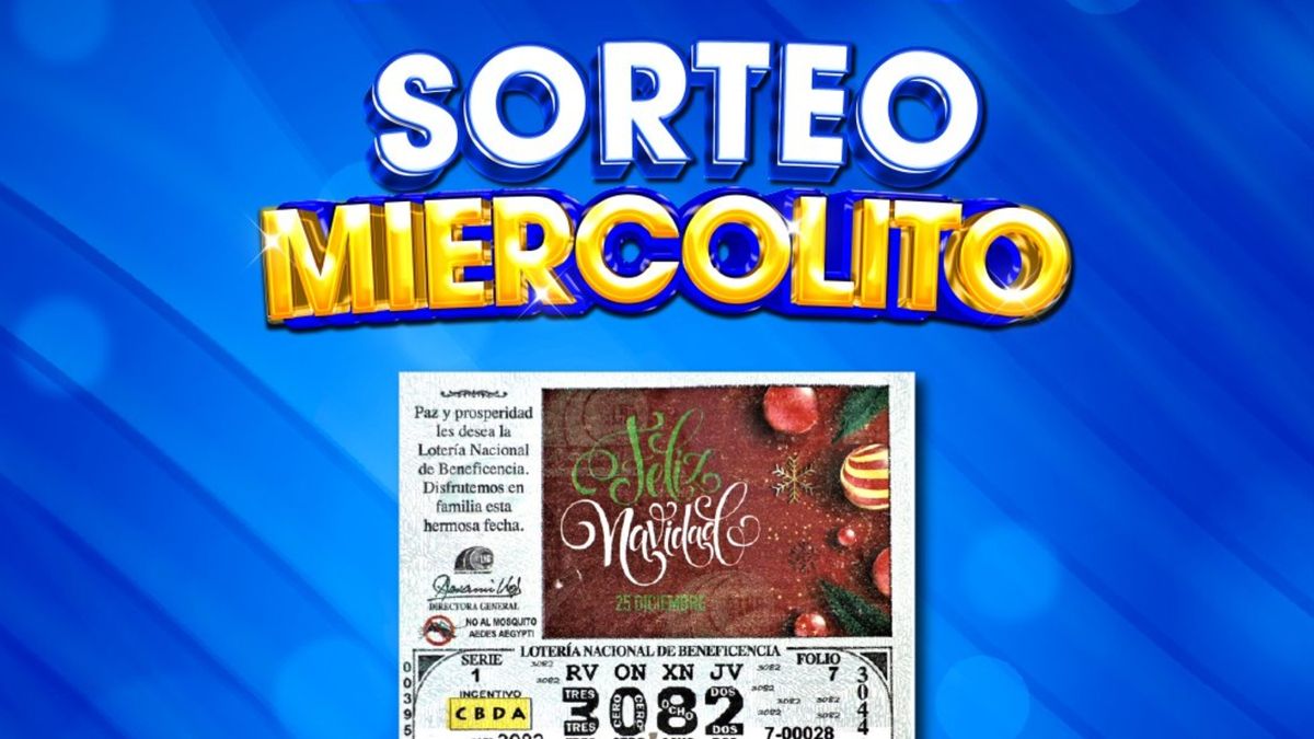 Sorteo miercolito de la Lotería Nacional del 24 de diciembre de 2025.