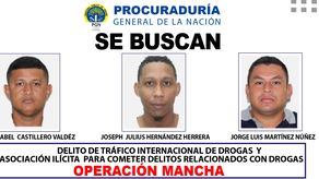 Los tres sospechosos son requeridos a raíz de la realización de la operación “Mancha” el 29 de junio de 2022, en Colón, Panamá y Panamá Oeste.