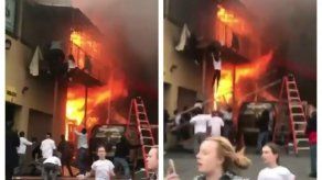 Saltan de balcón para escapar de incendio en Nueva Jersey