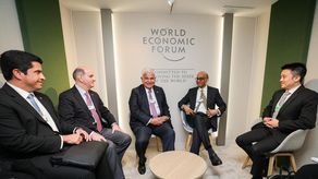 Presidente de Panamá en reunión en Davos, Suiza.