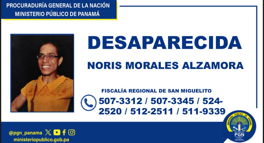 Ministerio Público busca a Noris Morales.