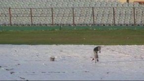 Caricatura gigante de futbolista Forlán va por el Guinness