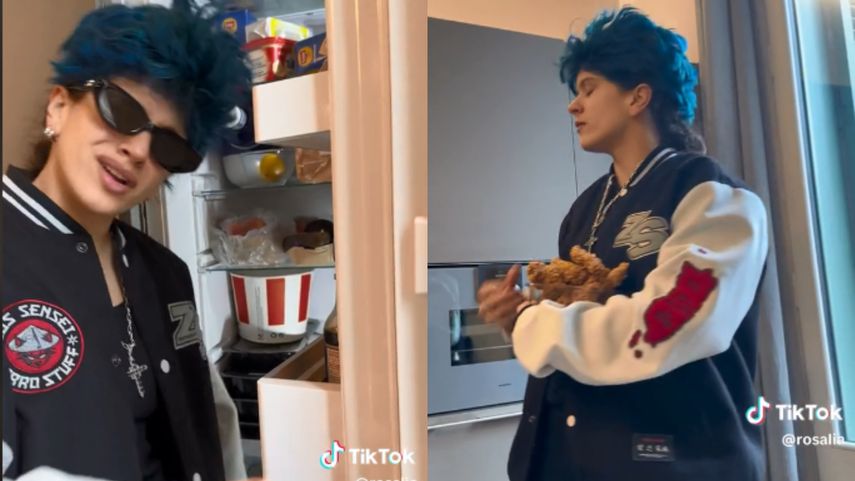 Rosalía imita a su prometido Rauw Alejandro