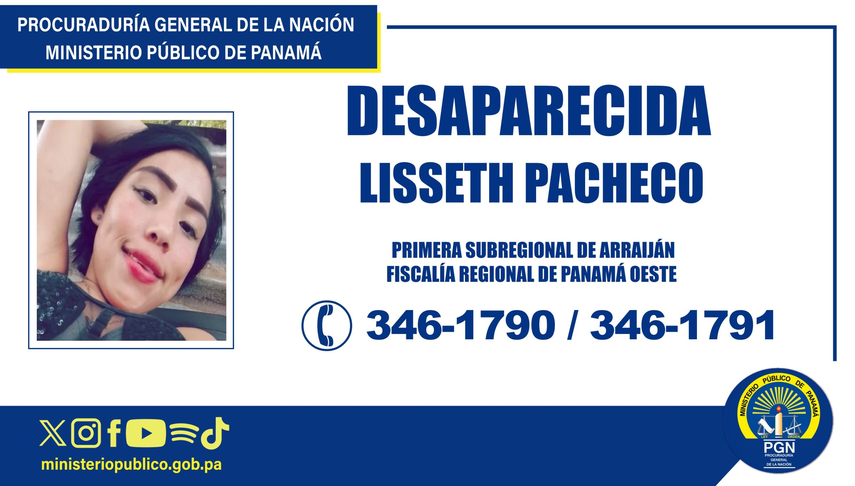 Investigan desaparición de la joven de 21 años