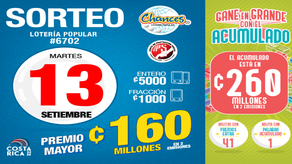 Chance tica por la JPS, que es la organización encargada de la lotería de Costa Rica