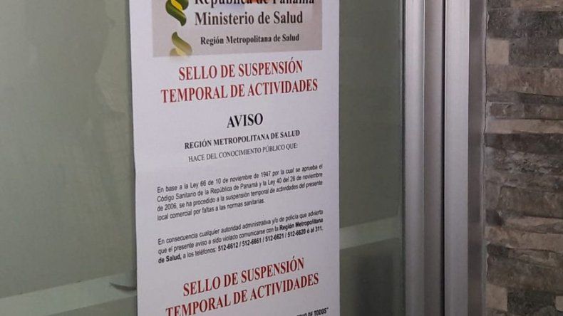 Suspenden temporalmente actividades en clínica estética de Bella Vista