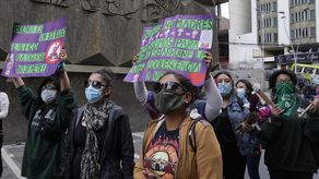 Protesta a favor del aborto en Bolivia.