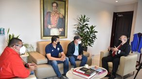 Vistas de la reunión entre autoridades de la CSS y la Fepafut.