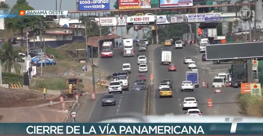 Cierre en la carretera Panamericana programado por el Metro de Panamá.