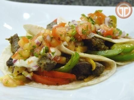 Fajitas de falda con pico de gallo