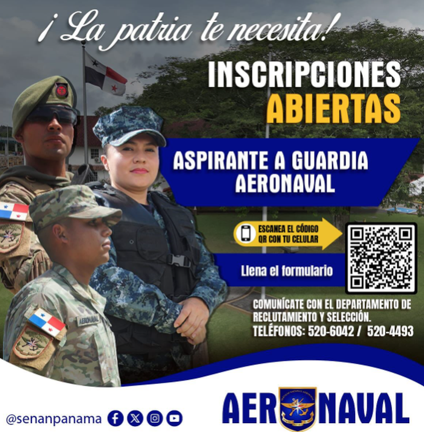 Convocatoria de reclutamiento del Servicio Nacional Aeronaval. Convocatoria de reclutamiento del Servicio Nacional Aeronaval.