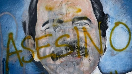 Mural del Daniel Ortega, presidente de Nicaragua.