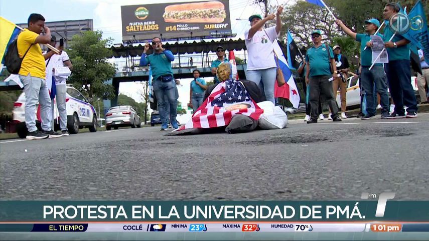 Protestas frente a la Universidad de Panamá tras las declaraciones de Trump&nbsp;