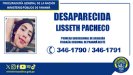 Investigan desaparición de la joven de 21 años, Lisseth Pacheco. Investigan desaparición de la joven de 21 años, Lisseth Pacheco.