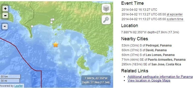 Fuerte temblor remeció varias ciudades de Panamá