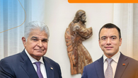 Presidente José Raúl Mulino junto a su homológo de Ecuador, Daniel Noboa. Presidente José Raúl Mulino junto a su homológo de Ecuador, Daniel Noboa.