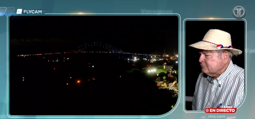 MOP ilumina el Puente de las Américas por el Mes de la Patria.