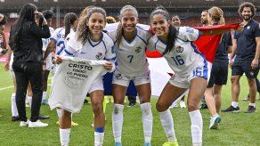 Jugadoras de la selección femenina de Panamá tras lograr la clasificación al Mundial 2023.