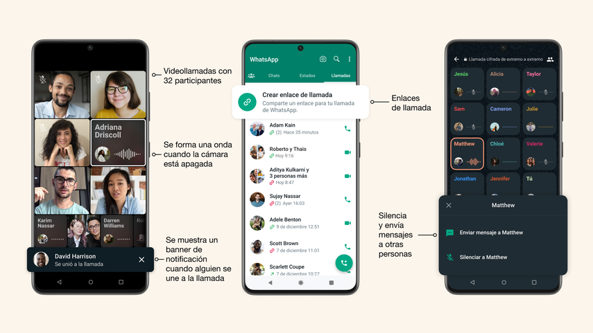 WhatsApp ahora permite más de 25 personas en una llamada