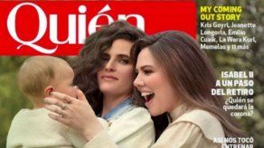 Joy Huerta posa por primera vez con su mujer y su hija